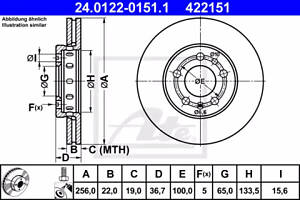 Диск тормозной передний, 256mm AUDI A1, A2; Skoda Fabia, Octavia; VW Golf IV, Polo 96-