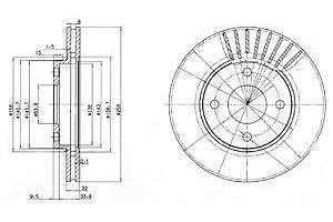 Диск тормозной передний, 258mm Fiesta, Focus, Fusion 95-