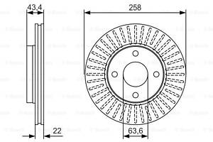 Диск тормозной передний, 258mm Fiesta, Focus, Fusion 95-