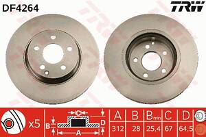 Диск тормозной передний, 330mm, E (W211, W212), GLK (X204) 02-