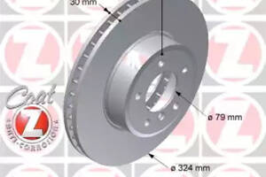 Диск тормозной передний, BMW 5 (R60/R61), 6 (E63/E64)