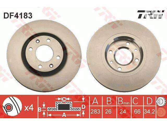 Диск тормозной передний, CITROEN/PEUGEOT, 1.2-2.0, KFW (TU3JP), 96-