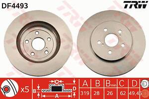 Диск тормозной передний, LEXUS RX (U3), 2GR-FE, 03-08