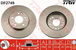 Диск тормозной передний, MB E (A124/W124/C124/S124), 92-98