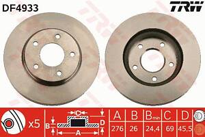 Диск тормозной передний, MITSUBISHI Lancer, 1.5-2.0, 08-