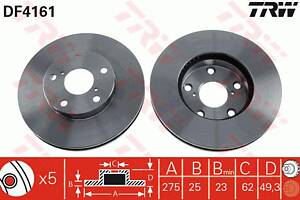 Диск тормозной передний, TOYOTA RAV 4 II, 1.8-2.0, 00-05