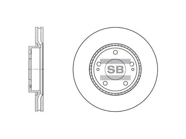 Диск тормозной передний (вентилируемый) SD1051