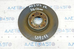 Диск тормозной передний правый Ford Fusion mk5 13-20 plug-in 316/28мм