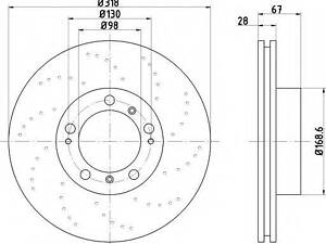 Диск тормозной PORSCHE 99635140601 на PORSCHE BOXSTER (987)