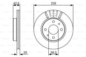 Диск тормозной ВАЗ 2110 передний вентилируемый R 13 (пр-во Bosch). 0 986 479 082