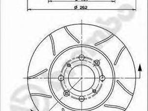 Диск тормозной вентилируемый с насечками BREMBO 09550975 на ROVER STREETWISE