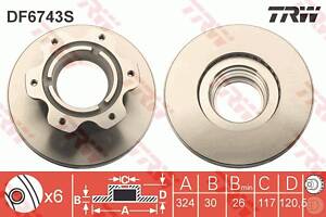 Диск тормозной задний, R17.5, DB Vario ( 1 подшипник)