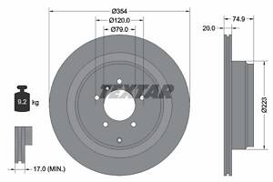 Диск тормозной задний, Range Rover 05-12