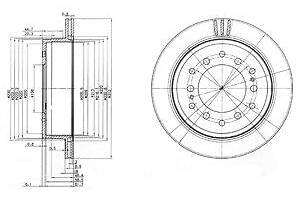 Диск тормозной задний, TOYOTA Land Cruiser 70, 80, 90, 120 84-