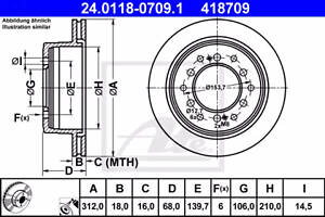 Диск тормозной задний, TOYOTA Land Cruiser 70, 80, 90, 120 84-