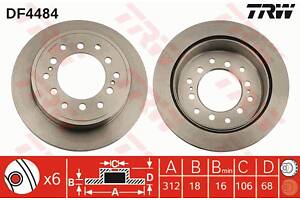 Диск тормозной задний, TOYOTA Land Cruiser 70, 80, 90, 120 84-