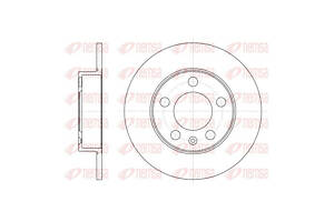 Диск тормозной задний 6547.00 VW Polo 09-18, Polo 02-09, Golf IV 97-03, Bora 98-13; AUDI A3 96-03, TT 98-06, A1 10-18, A