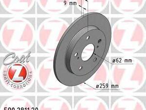 Диск гальмівний ZIMMERMANN 590281120 на TOYOTA BLADE (NRE15_, ZZE15_, ADE15_, ZRE15_, NDE15_)