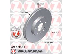 Диск тормозной ZIMMERMANN 600322320 на VW KOMBI / CARAVELLE V автобус (7HB, 7HJ, 7EB, 7EJ, 7EF)