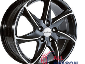 Диски Ronal R51 7x16 4x108 ET25 DIA65.1 Jetblack-front diamond cut (Дробный бриллиант с черным фронтом)