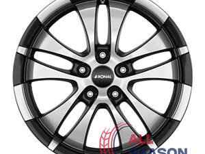 Диски Ronal R59 7.5x18 5x114.3 ET40 DIA82 Jetblack-front diamond cut (Дробный бриллиант с черным фронтом)