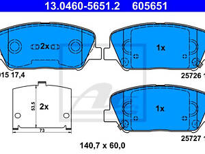 Дискові гальмівні колодки ATE 13046056512