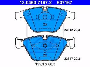 Дисковые тормозные колодки ATE 13046071672, BMW 1 (E82), 3 (E90/E92/E93), 5 (E60/E61), 6 (E63/E64), 7 (E65)