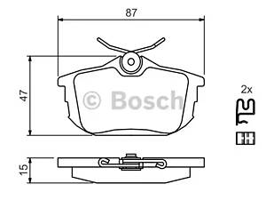 Дискові гальмівні колодки BOSCH 986424427 ,пер., Forfour 04-06\Colt 04-12