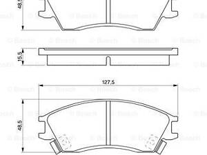 Дискові гальмівні колодки BOSCH 986461127 ,пер., Accent, Getz 99-05