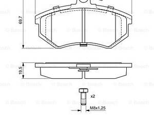 Дисковые тормозные колодки BOSCH 986466700