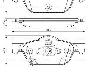 Дисковые тормозные колодки BOSCH 986494383, HONDA Accord 08-15