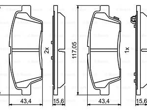 Дисковые тормозные колодки BOSCH 986494766