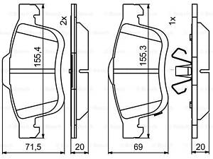 Дисковые тормозные колодки BOSCH 986494801