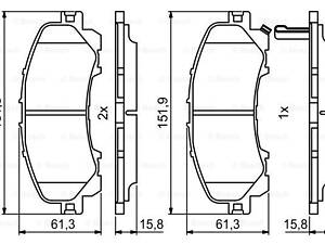 Дискові гальмівні колодки BOSCH 986494821 пер.