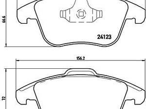 Дискові гальмівні колодки BREMBO P24076 , FORD, 1.6-2.5, SEBA, 06-15