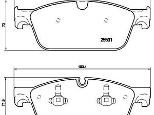 Дискові гальмівні колодки BREMBO P50102 , пер., GLS (X166), GLE (W166, C292) AMG 11-