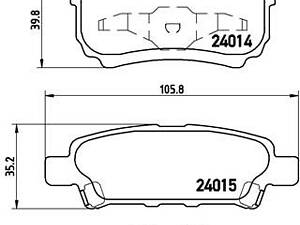 Дискові гальмівні колодки BREMBO P54034 зад.