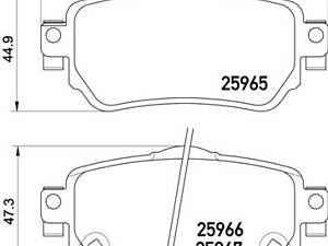 Дискові гальмівні колодки BREMBO P56098 зад., NISSAN Leaf, Qashqai, X-Trail; RENAULT Kadjar, Koleos 1.2-2.0 13-