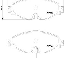 Дискові гальмівні колодки BREMBO P85126 , пер., AUDI A3, Q2; Skoda Octavia, Superb; VW Golf, Passat 12-