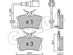 Дискові гальмівні колодки CIFAM 8221004 VW POLO 01-