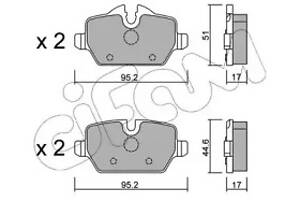 Дискові гальмівні колодки CIFAM 8226410 BMW 3 E90 05-