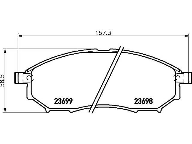 Дискові гальмівні колодки HELLA 8DB355013141 пер. Nissan Qashqai 07-13/Pathfinder 05- (sumitomo)