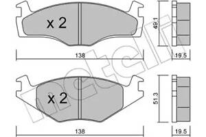 Дискові гальмівні колодки METELLI 2200451 Комплект