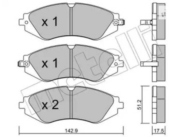 Дискові гальмівні колодки METELLI 2202940 Комплект