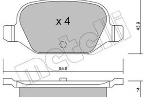 Дисковые тормозные колодки METELLI 2203240 Комплект