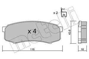 Дискові гальмівні колодки METELLI 2204320 Комплект