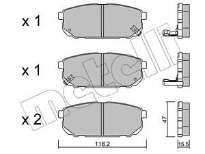 Дисковые тормозные колодки METELLI 2205160 Комплект