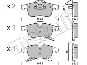 Дисковые тормозные колодки METELLI 2205390 Комплект