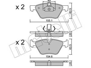 Дисковые тормозные колодки METELLI 2205570 Комплект