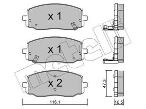 Дискові гальмівні колодки METELLI 2206290 Комплект